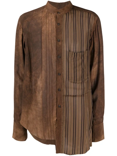 Ziggy Chen Asymmetric Buttoned Shirt In Brown