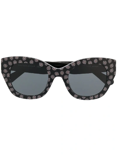 Kate Spade Jalena Floral Print Sunglasses In Black/floral