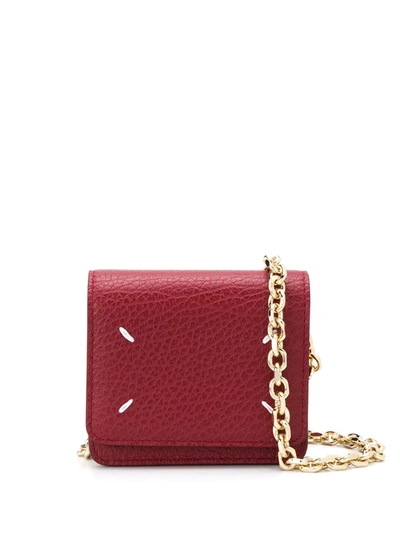 Maison Margiela Small Wallet On A Chain In Red