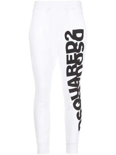 Dsquared2 Logo Print Track Trousers In White