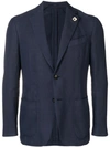 Lardini Tailored Wool Blazer In Blue