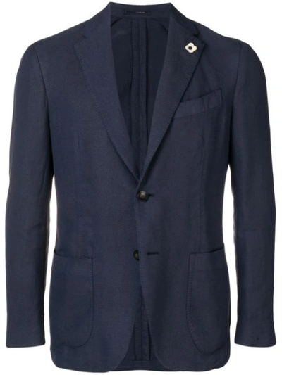 Lardini Tailored Wool Blazer In Blue