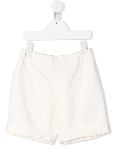 Siola Kids' Elasticated Waist Cotton Shorts In White