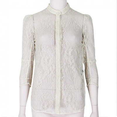 Pre-owned Alexander Mcqueen Lace Blouse In White