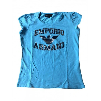 Pre-owned Emporio Armani Turquoise Cotton Top