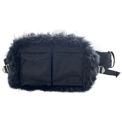 Pre-owned Sacai Faux Fur Crossbody Bag In Black