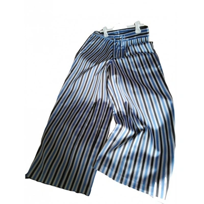 Pre-owned La Perla Silk Large Pants In Blue