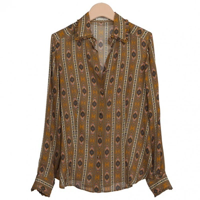Pre-owned Etro Silk Shirt In Camel