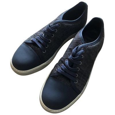 Pre-owned Lanvin Leather Low Trainers In Navy