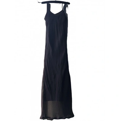 Pre-owned Dries Van Noten Silk Mid-length Dress In Burgundy