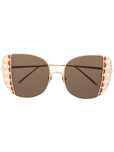 Linda Farrow Amelia Rose Oversize-frame Sunglasses In Brown