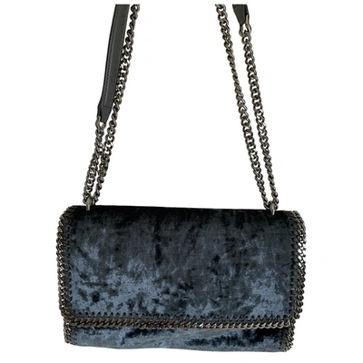 Pre-owned Stella Mccartney Falabella Velvet Crossbody Bag In Blue