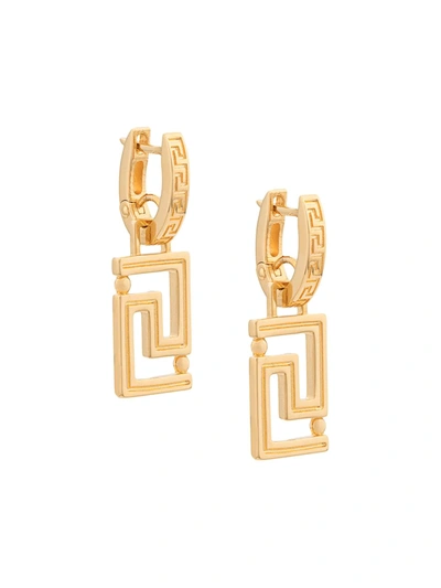 Versace Greco Motif Earrings In Gold