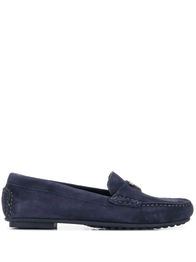 Tommy Hilfiger Logo Plaque Loafers In Blue