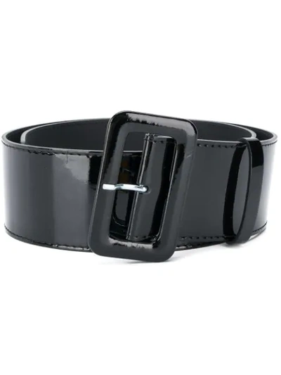 P.a.r.o.s.h Moonbelt Black Patent Leather Belt In Black