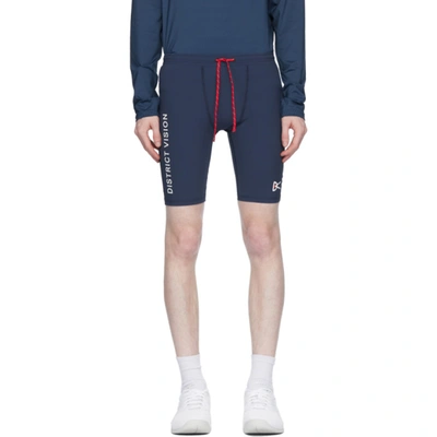 District Vision Navy Tomtom Half-tights Shorts In Grey