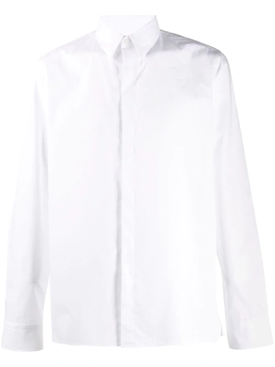 Fendi Cotton Shirt With Logo Lettering In White