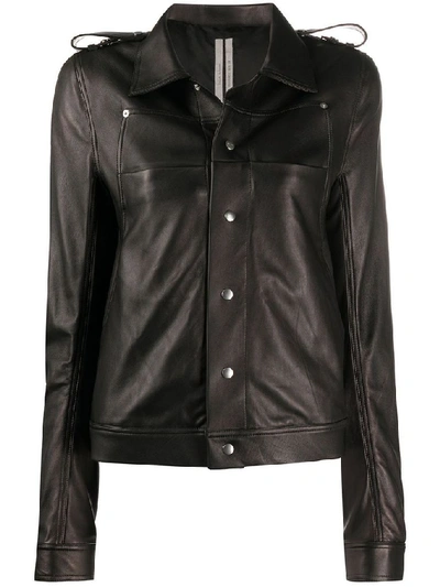 Rick Owens Women's Black Leather Outerwear Jacket