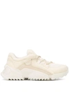 Ferragamo Skylar Patent Leather-trimmed Suede And Mesh Sneakers In White