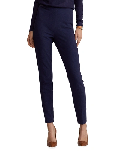 Ralph Lauren Annie Stretch Cotton Pant In Navy