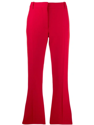 Valentino Kickflare Tailored Trousers In Red