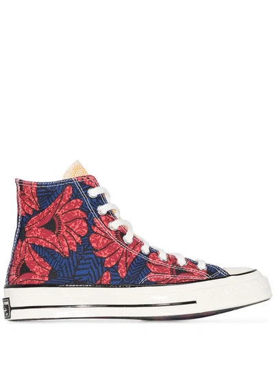 Converse Multicoloured Chuck 70 Floral Print High Top Trainers In Blue