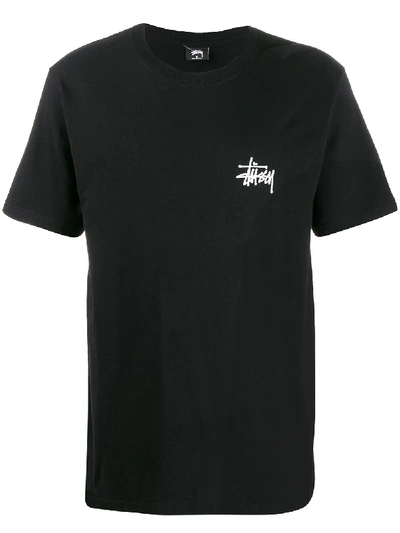 Stussy Black T-shirt With Maxi Print