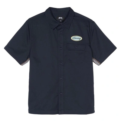 Stussy Side Taped Garage Shirt In Blue | ModeSens