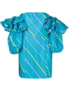 Rotate Birger Christensen Blue 'bethany' Dress With Stripes