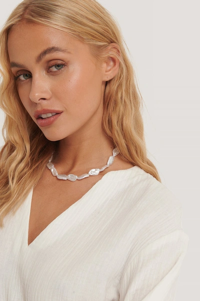 Na-kd Rhombus Pearl Necklace - White