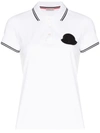 Moncler Chest Logo Patch Pique Polo In White