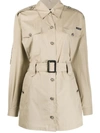 Dolce & Gabbana Short Belted Trench Coat In Neutrals