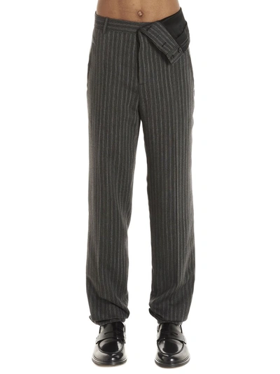 Y/project Y / Project Pinstriped Trousers In Grey