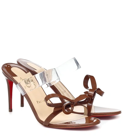 Christian Louboutin Just Nodo 85 Pvc And Patent Leather Sandals In Brown
