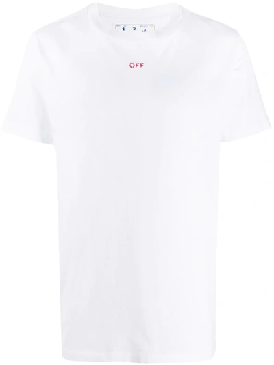 Off-white Stencil Slim-fit Cotton T-shirt In White