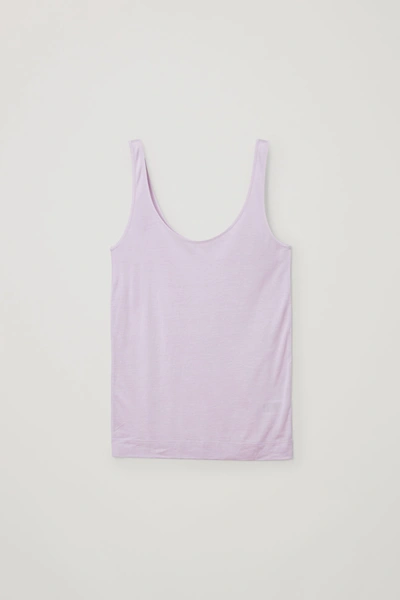 Cos Silk-cotton Vest Top In Pink