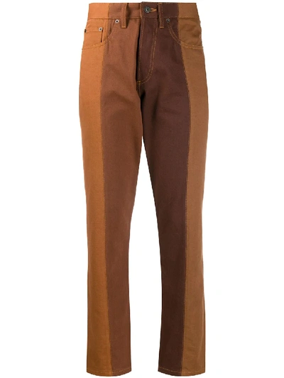 Y/project Multicolor Striped Rigid High-rise Straight-leg Denim In Brown