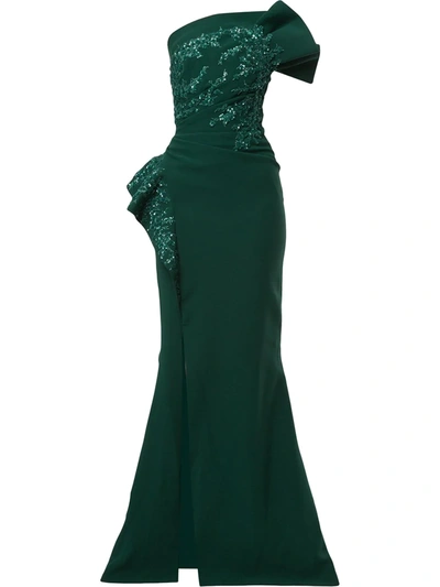 Saiid Kobeisy Strapless Maxi Dress In Green