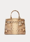 Ralph Lauren Python Medium Rl50 Handbag In Rl Tan