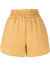 Fendi Diamond Quilted Shorts In Yellow