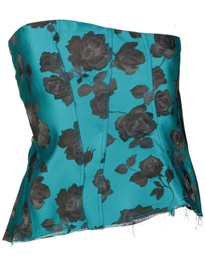 Marques' Almeida Twisted Corset Top In Blue