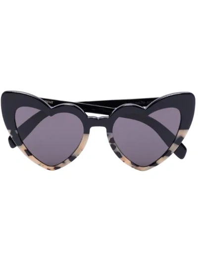 Saint Laurent Loulou 012 Leopard And Black Heart Sunglasses