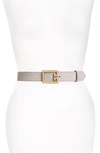 Givenchy 2g Buckle Leather Belt In Pale Pink