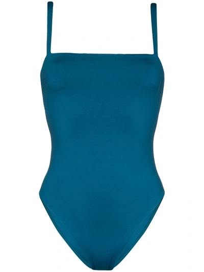 Asceno Palma Deep Sea Blue Swimsuit In Printed