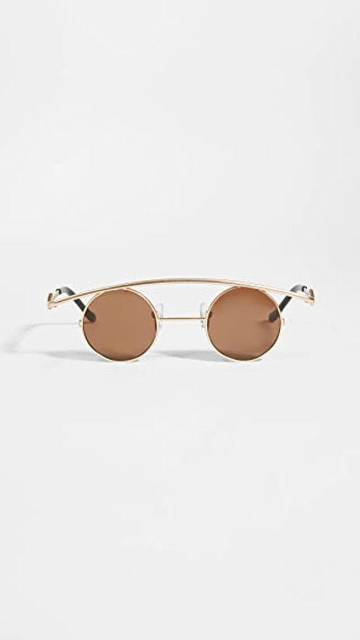 Karen Wazen Retro's Xl Sunglasses In Brown