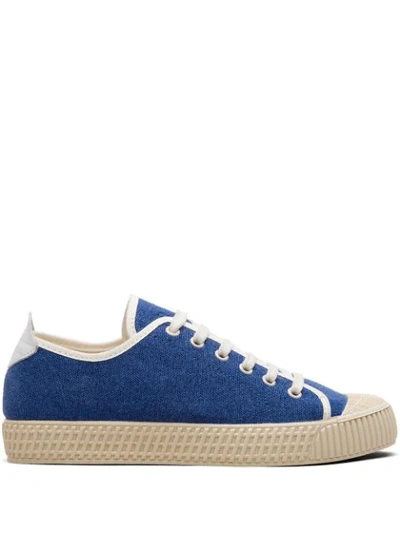 Car Shoe Logo Low-top Trainers In Blue