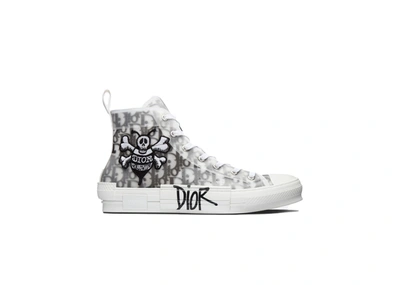 Pre-owned Dior  And Shawn B23 High Top Bee Embroidery In Black/white