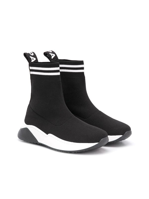 kids black sock trainers