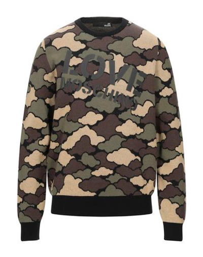 Love Moschino Sweaters In Military Green
