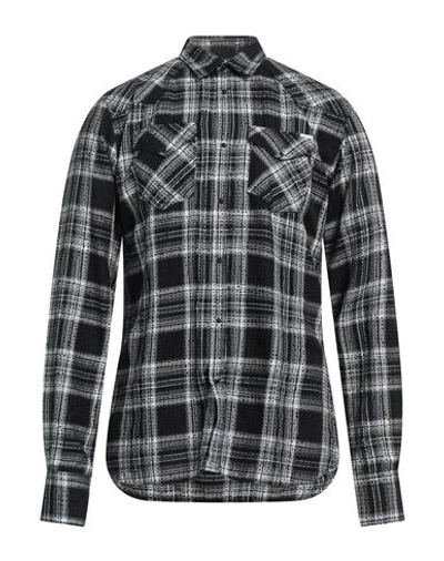 Aglini Checked Shirt In Black